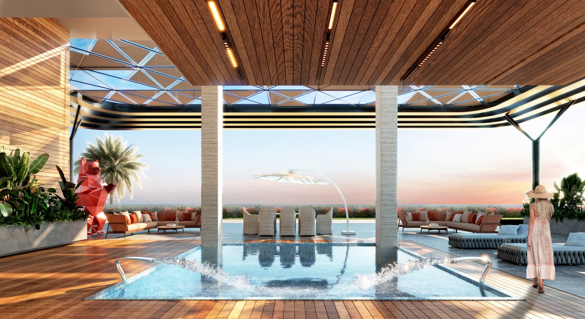 المساحات الخضراء في ووترفرونت الإسكندرية