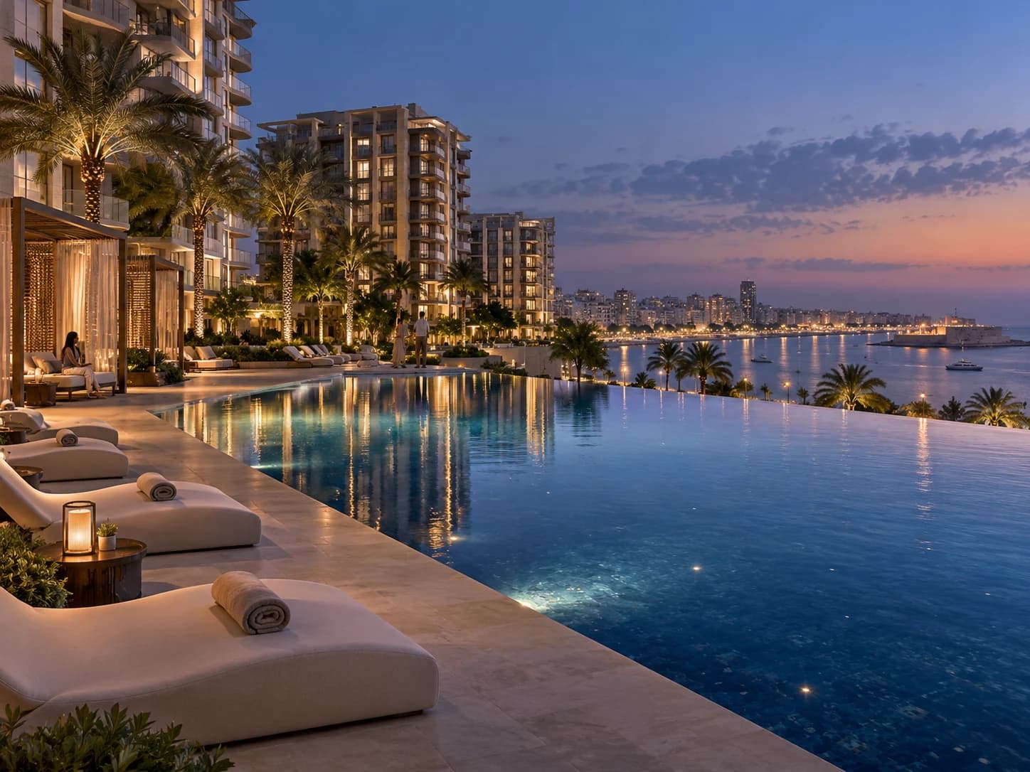 حمامات السباحة في ووترفرونت الإسكندرية